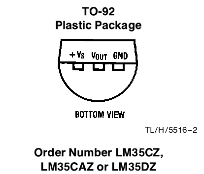 Capteur de température LM35 To-92 - Capteurs